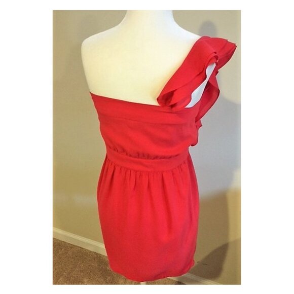 BCBG One-Shoulder Ruffle Dress - Sz 2 - Picture 2 of 3
